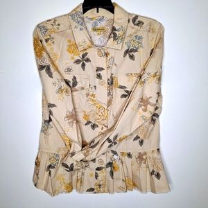 Democracy floral button-up vanilla girl core  jacket.